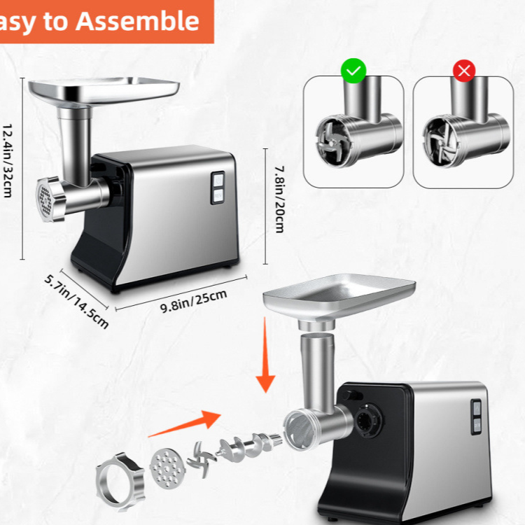 Multi-Functional Stainless Steel Meat Grinder and Sausage Stuffer